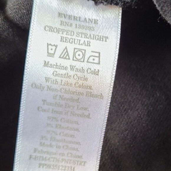 EVERLANE THE CROPPED STRAIGHT REGULAR UTILITY PANTS stretch cotton black sz 4 - Picture 7 of 7